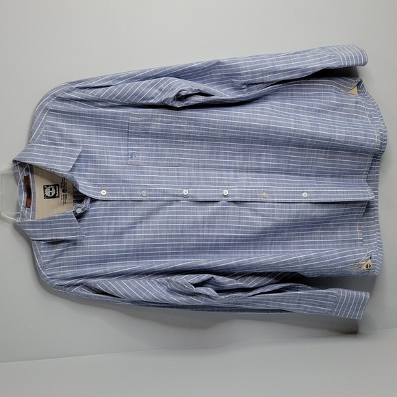 Men's Timberland Blue Striped Button Down Long sleeves Shirt Large